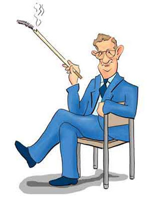 Карикатура с Вудвордом («Квантик» №5, 2021)