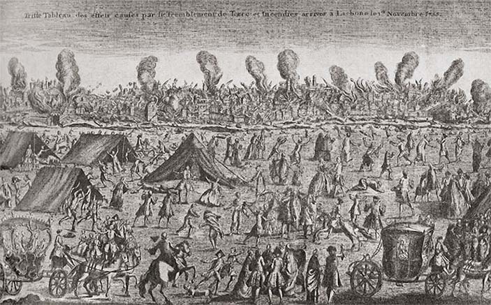 Палаточный лагерь на руинах Лиссабона