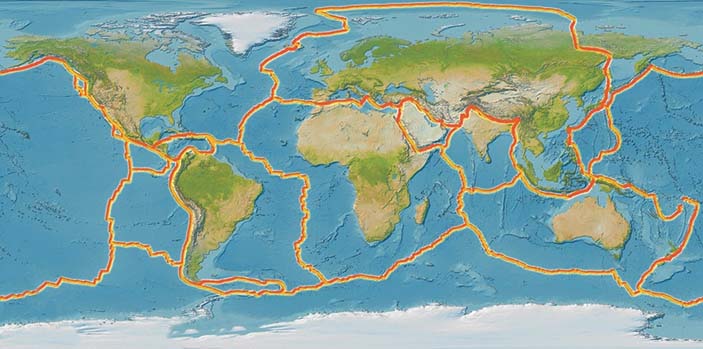 Границы литосферных плит в наше время