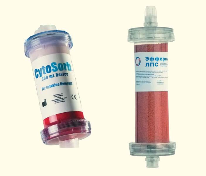 Рис.4. Используемые в лечении септических пациентов гемосорбенты сверхсшитой структуры