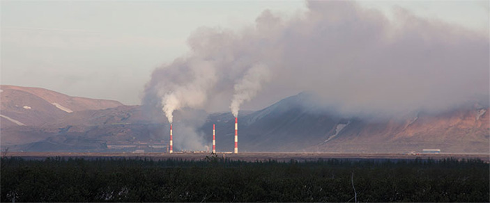 Площадь промышленного Норильского района составляет около 2,6тыс. км2