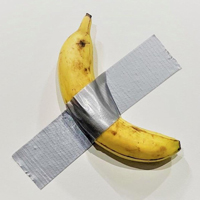 Маурицио Кателлана. Комедиант. Инсталляция, 2019 год