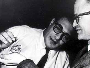 Джером Леттвин и Уолтер Питтс с объектом исследования