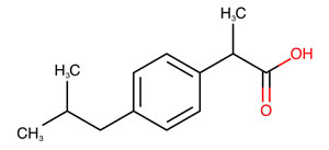 Молекула ибупрофена