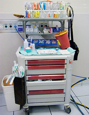 Рабочий столик анестезиолога со всем необходимым