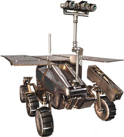 «ЭкзоМарс» — марсоход Европейского космического агентства — должен сесть в 2014 г. Благодаря буровой установке и биологической лаборатории, он может вести прямой поиск жизни, продолжая работу «Викингов» 1970-х гг. Изображение: «В мире науки»