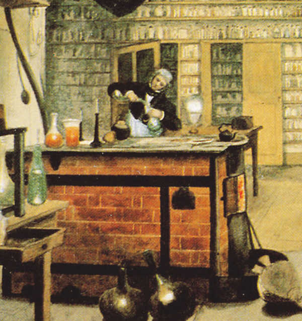 Фарадей в лаборатории. Изображение: «Квант»