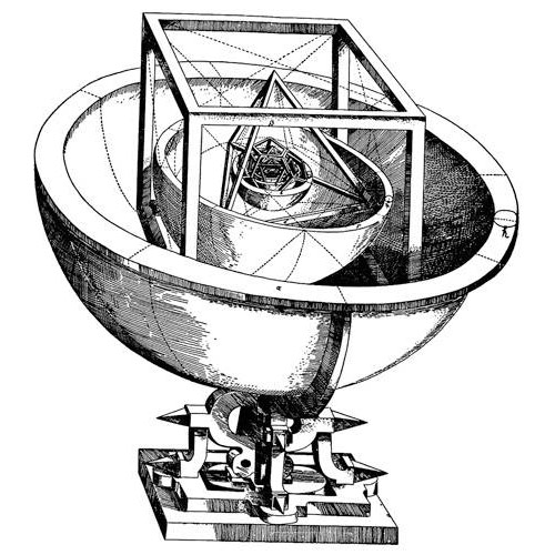 Конечно, сегодня попытки Кеплера объяснить пропорции Солнечной системы с помощью правильных многогранников вызывают улыбку, но ученый верил в свою правоту. Да и было с чего. Согласно Копернику, радиусы планетных орбит от Меркурия до Сатурна относятся как 0,38:0,72:1,00:1,52:5,2:9,2 (радиус земной орбиты принят за единицу). А вычисления на основе кеплеровской модели дают довольно похожие соотношения 0,42:0,76:1,00:1,44:5,3:9,2. Расхождения имеются, но сравнительно небольшие. Изображение: «Популярная механика»