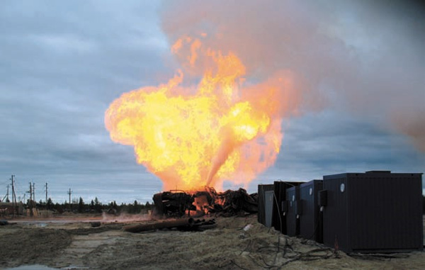 Дислокация комплекса МЛТК-20 вблизи фонтанирующей аварийной скважины