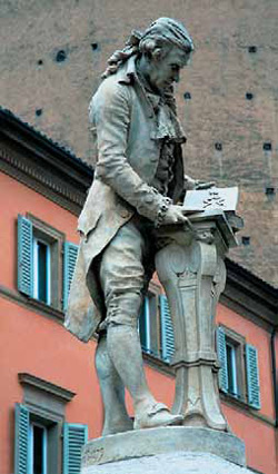 Памятник Луиджи Гальвани (1737–1798) — итальянскому врачу и физиологу — в его родном городе Болонье. Фото Виталия Пирожкова