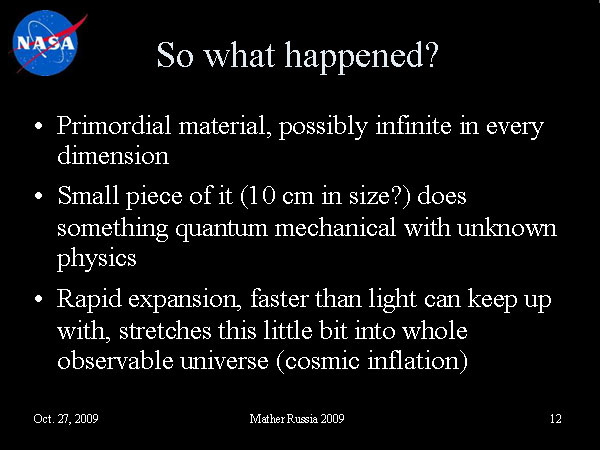 От Большого взрыва к Нобелевской премии и границам Вселенной, Джон Мазер, 27 ноября 2009 (12)