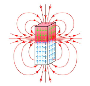 На рисунке хорошо видна разделительная линия «магнитного горения»: спины «сгоревших» молекул и спины молекул, еще не тронутых «огнем», имеют противоположную ориентацию (изображение с сайта www.sci.ccny.cuny.edu)