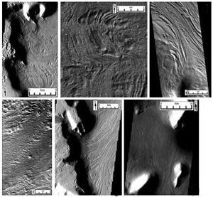 Характерные линии на поверхности Марса подтверждают периодическое появление в средних широтах крупных ледников (фото с сайта www.geosociety.org)