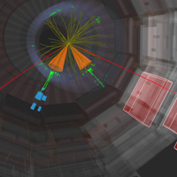 Событие рождения и распада топ-кварк-антикварковой пары в детекторе CMS