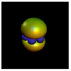 Cs*He7. Атом цезия в возбужденной 6P-форме окружен кольцом атомов гелия.