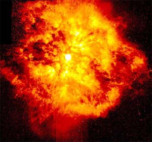 Звезда класса Вольфа-Райе (WR 124) (изображение с сайта www-obs.univ-lyon1.fr)