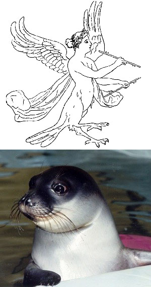 Сирена в представлении Гомера (вверху) и Карла-Хайнца Фроммольта (внизу). Изображение с сайтов www.call-of-the-sea.com и www.clickhere.gr