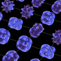 Схематичное представление того, что в каждой точке пространства «сидит» свое многообразие Калаби — Яу