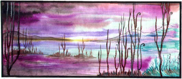 Раннедевонский ландшафт с проптеридофитами Sawdonia ornata (рисунок С. В. Наугольных)