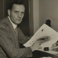 Эдвин Хаббл со снимком Туманности Андромеды