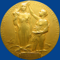 Медаль Нобелевской премии по физике и химии (фото с сайта www.collectnobel.com)