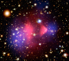 Облака темной материи. Изображение в условных цветах с сайта www.universetoday.com