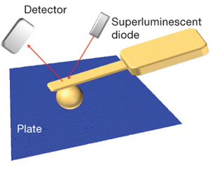 Рис. 3. Схема экспериментальной установки по измерению эффекта Казимира–Лифшица. Рис. из обсуждаемой статьи в Nature