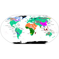 Карта языковых семей мира