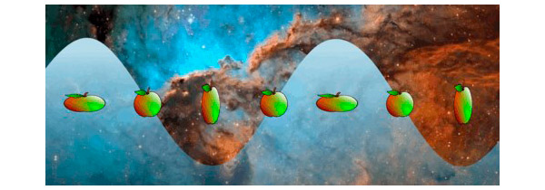 Периодические деформации тела под действием гравитационной волны