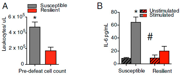 Рис. 3. Содеражание лейкоцитов и интерлейкина-6 в крови мышей