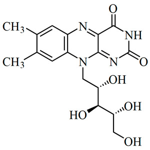 Рис. 2. Структурная формула рибофлавина. Рисунок с сайта en.wikipedia.org