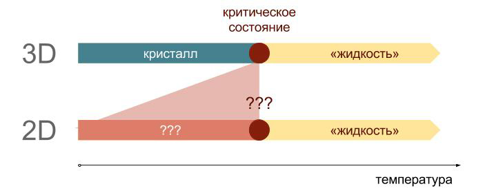 Рис. 4. Условное изображение фаз в спиновой модели в трехмерном и двумерном случае