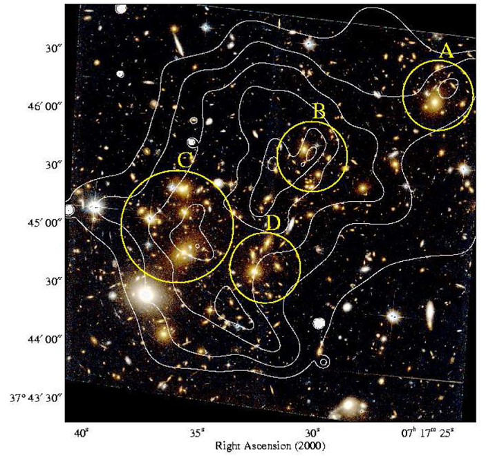 Рис. 1. Группа скоплений галактик MACS J0717.5+3745 в оптическом диапазоне