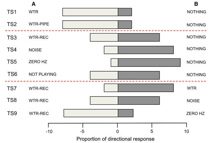 Рис. 4. Результаты опытов, показывающие, сколько проростков пустили корни в ту или иную сторону