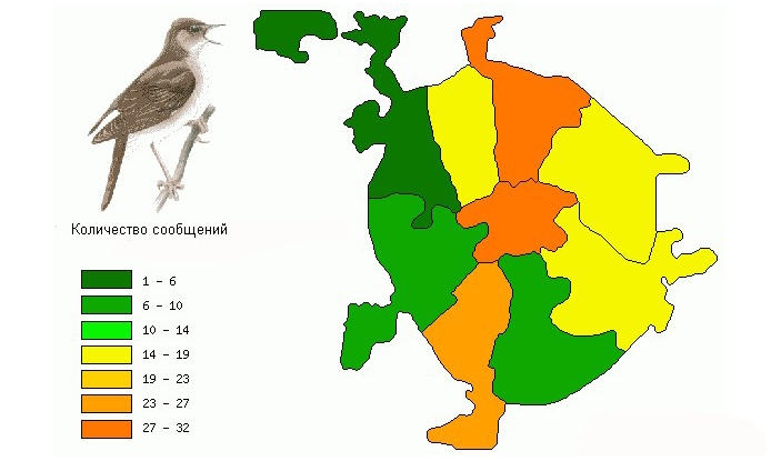 Число соловьев в 2013