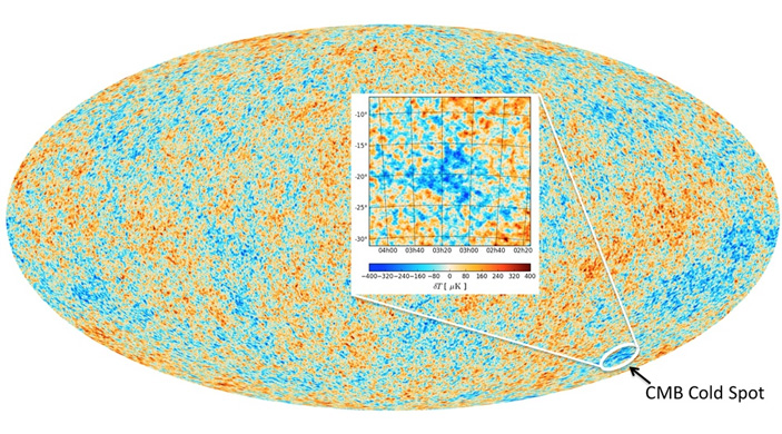 Рис. 6. Карта флуктуаций реликтового излучения с холодным пятном