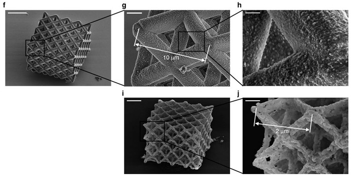 Рис. 3. Напечатанная из никельсодержащего полимера трехмерная сетка