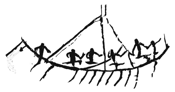 Рис. 5. Изображение, характерное для хронологически наиболее поздних наскальных рисунков из Сангкулиранг-Мангкахилат