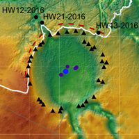 Рис. 1. Реконструкция формы кратера на основе анализа данных радиолокации в виде топографической высотной карты