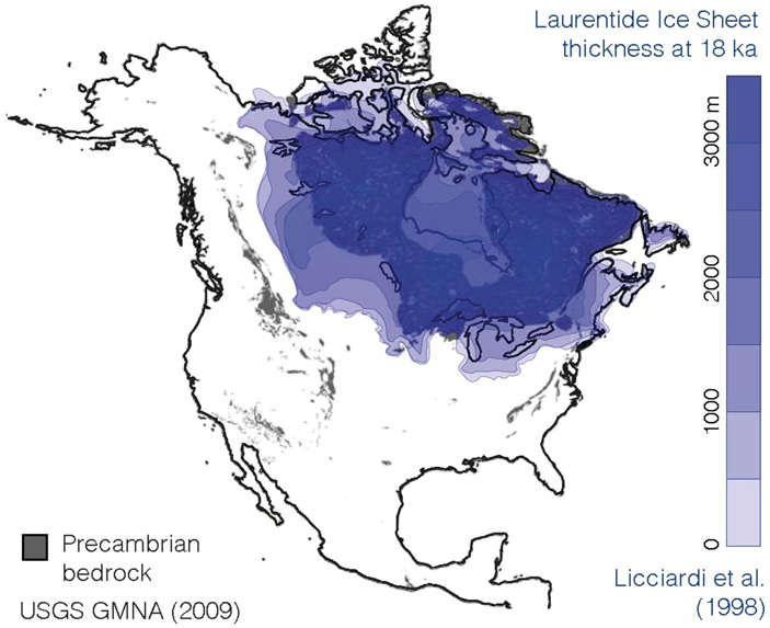 Рис. 6. Ледниковый щит Висконсинского оледенения