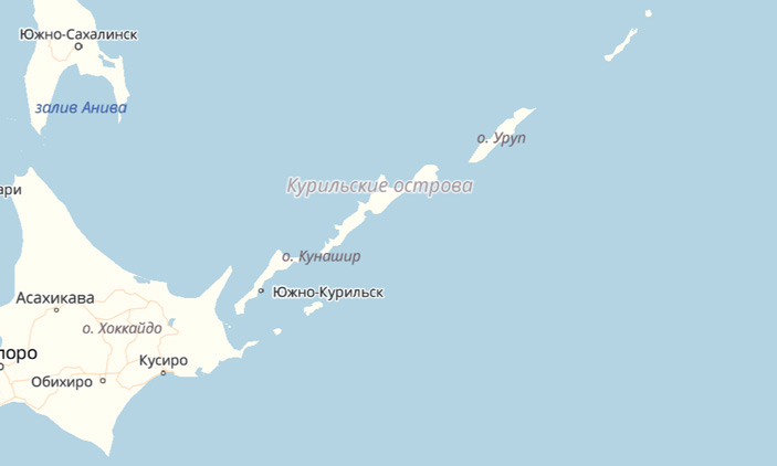 Рис. 2. Вытянутая форма Курильских островов хорошо подходит для строительства коллайдера нового типа