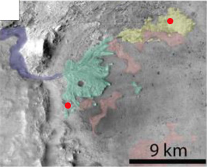 Рис. 5. Места, где был идентифицирован гидратированный кремнезем