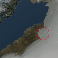 Трехмерная модель окраины ледяного щита на Земле Инглфилд