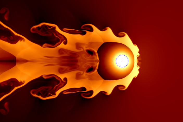 Компьютерное моделирование направленного потока от взрыва сверхновой