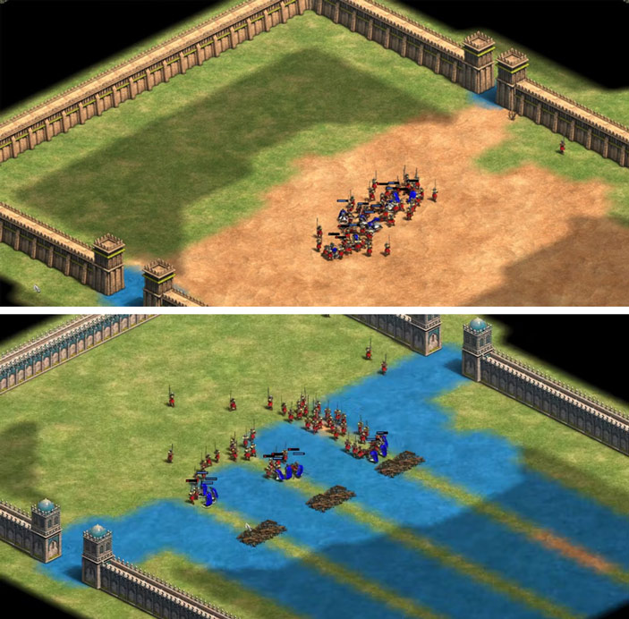 Рис. 2. Бой тевтонских рыцарей и воинов с двуручным мечом