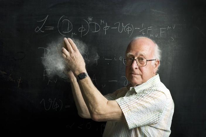 Питер Хиггс во время лекции в Эдинбургском университете