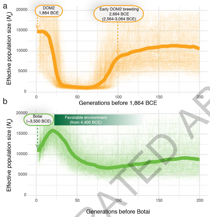 Рис. 3. Динамика эффективной численности популяций