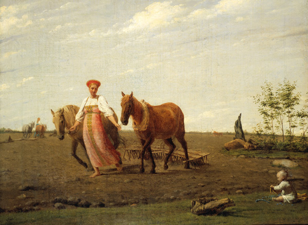 Алексей Гаврилович Венецианов. «На пашне. Весна». 1820-е гг. Государственная Третьяковская галерея. Изображение с сайта ru.wikipedia.org