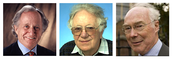 Лауреаты Нобелевской премии по физиологии и медицине за 2007 год. Слева направо: Марио Капекки, Оливер Смитис и сэр Мартин Эванс. Фото с сайтов: www.alumni.utah.edu, www.unc.edu и www.telegraph.co.uk