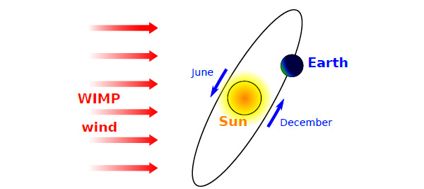 Движение Земли относительно ветра из частиц темной материи